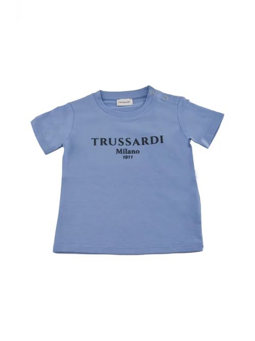 T-shirt con bottoni sulla spalla TRUSSARDI JEANS | TIP25011TS/BLJAZURE_D/BL